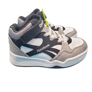 Reebok Galaxy 1 High Top Sneakers Toddler Boys‎ 7K White Black Gray Slip On EUC